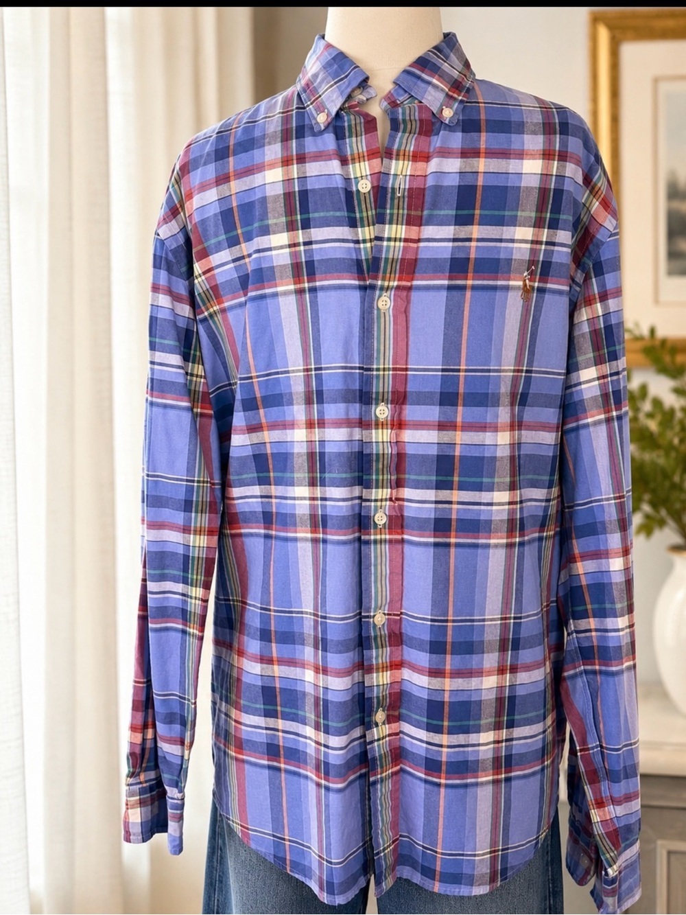 Ralph Lauren Purple & Blue Plaid Button-Down Shirt - Men's